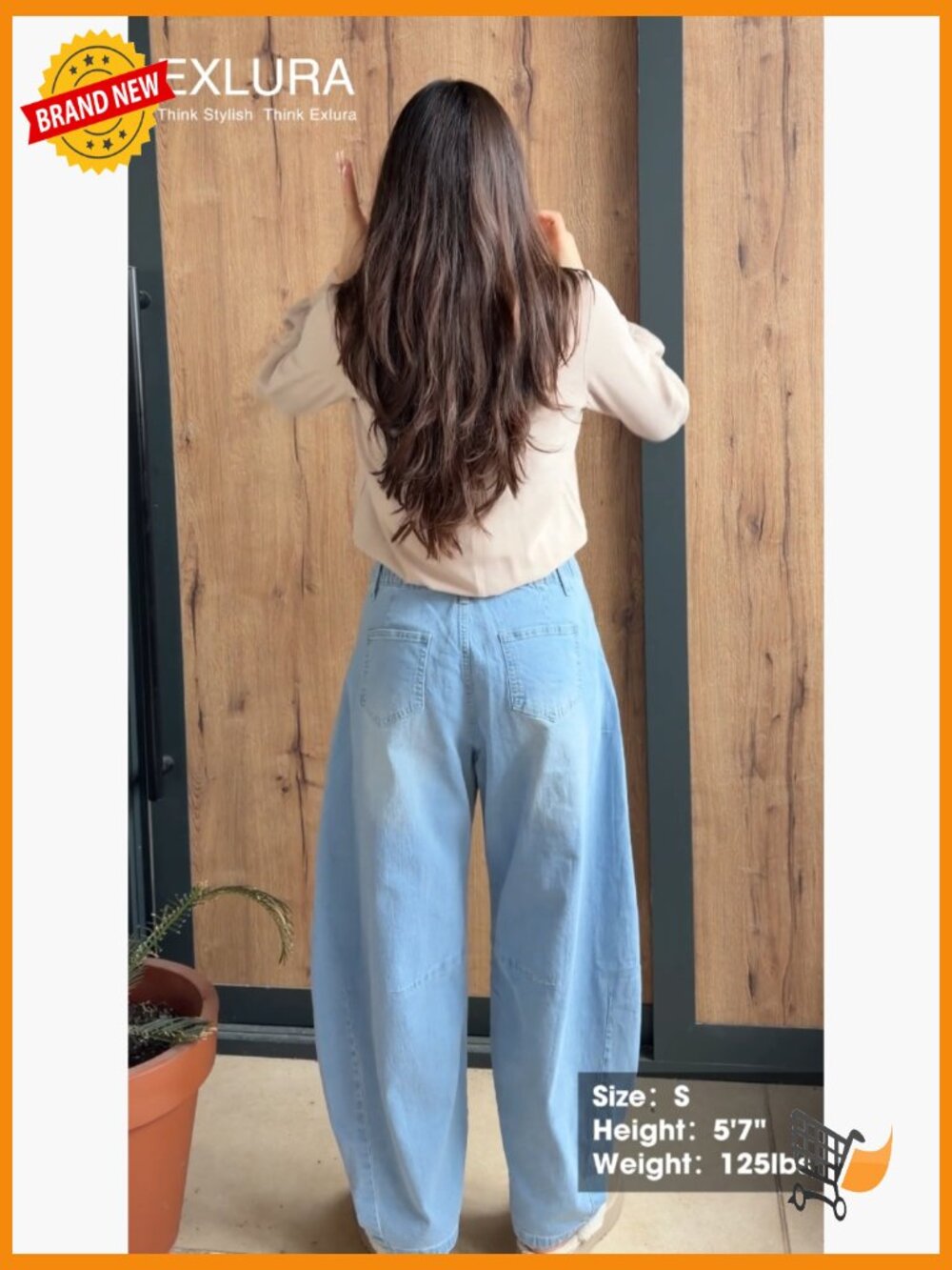 Wide Leg Y2K Barrel Jeans - Boyfriend Baggy Denim Pants Mid Low Rise - Picture 7 of 7